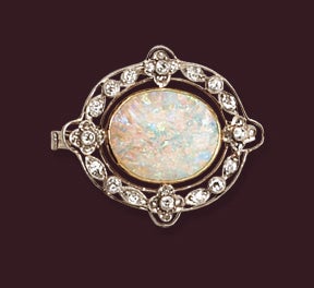 Women's Murrle Bennett  Platinum  Opal Diamond Brooch C1910