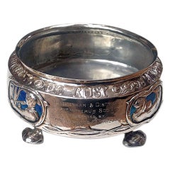 Rare LIBERTY Silver Enamel Rose Bowl, Birmingham 1902 2