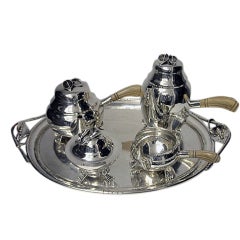 William deMatteo Sterling Tea and Coffee Service with Tray