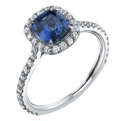 TAMIR Royal Blue Sapphire and Diamond Ring.