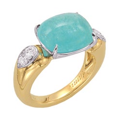 Tamir Rare and Exotic Paraiba Tourmaline and Diamond Ring.