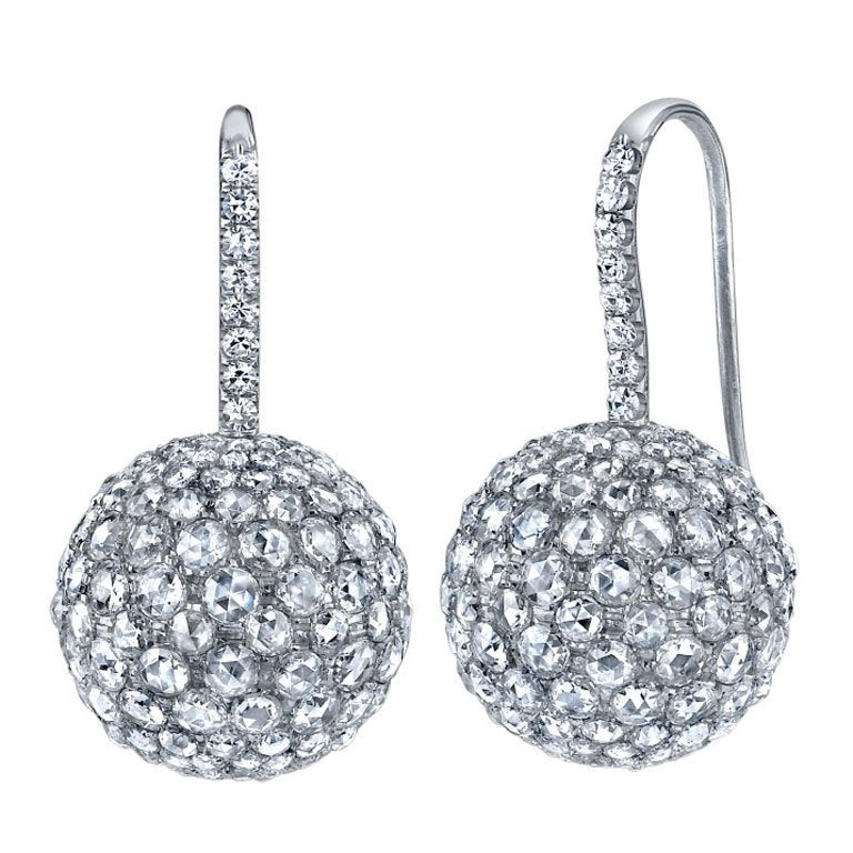 Tamir 7.03 Carat Diamond Gold Platinum Drop Earrings