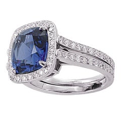 TAMIR Royal Blue Sapphire and Diamond Ring.