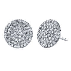 TAMIR Exquisite Micro Pave Diamond Disc Earrings.