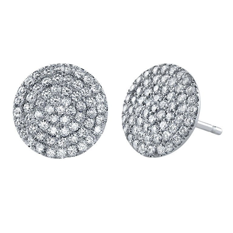 Tamir Exquisite Micro Pave Diamond Disc Earrings At 1stdibs Tamir Exquisite Micro Pave Diamond Disc Earrings For