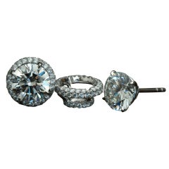 TAMIR Diamond Stud Earrings With Precisely Matching "Jackets".