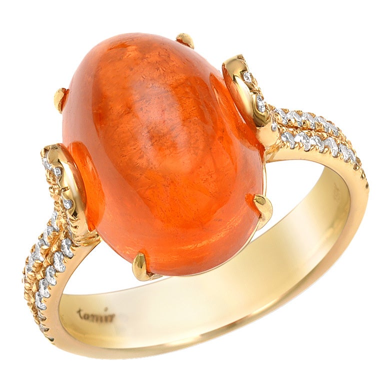 TAMIR "Sweet" Mandarin Garnet and Diamond Ring.