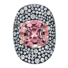 TAMIR Remarkable Pink Tourmaline and Scintillating Diamond Ring.