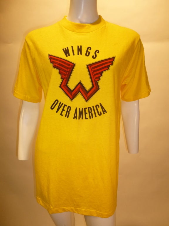 Vintage 1976 Wings T-shirt for their live release Wings Over America.