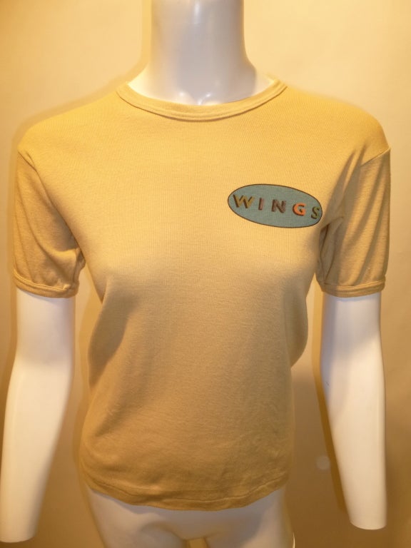 Vintage promotional t-shirt for Wings' sixth studio LP in cream.