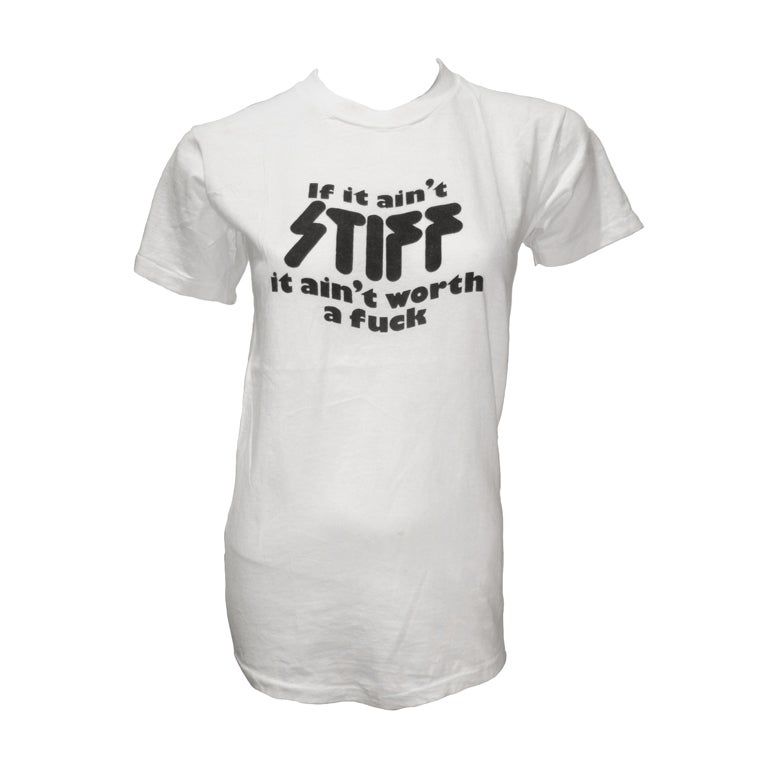 Vintage Stiff Records 1970s Logo Tee Shirt For Sale