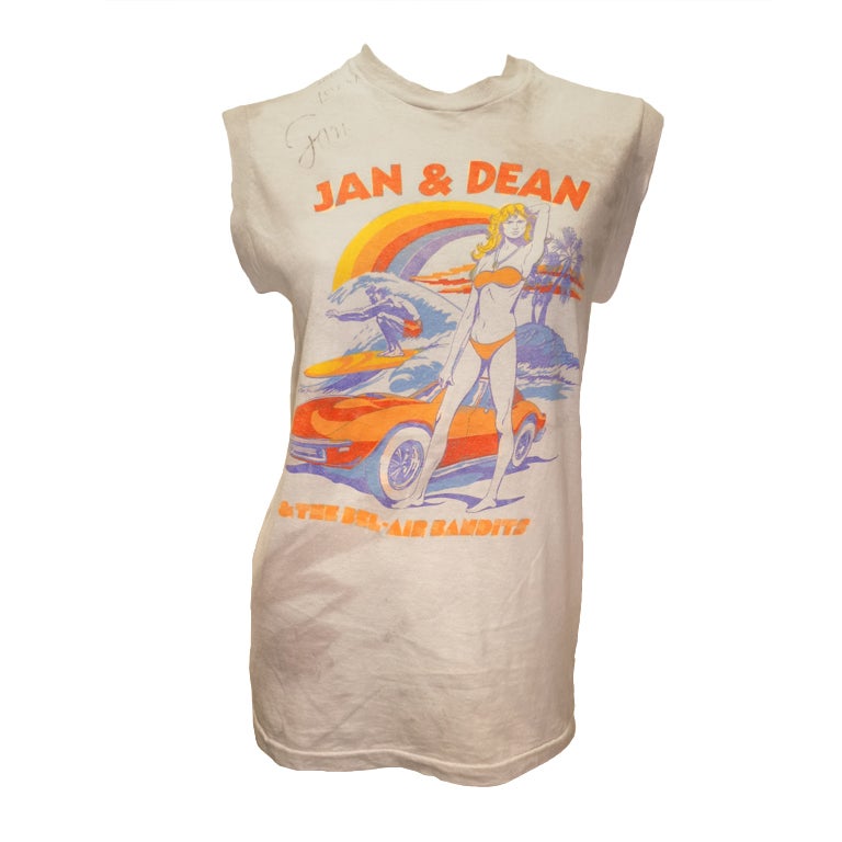 Vintage 1980s Jan and Dean & The Bel-Air Bandits Tee SIGNED For Sale