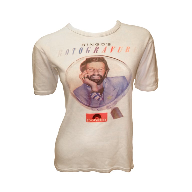 Vintage 1976 Ringo Starr Rotogravure Tee Shirt For Sale