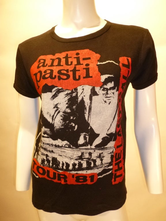 Vintage T-shirt from British punk band Anti-Pasti for their 1981 tour.Their first record was The Last Call.