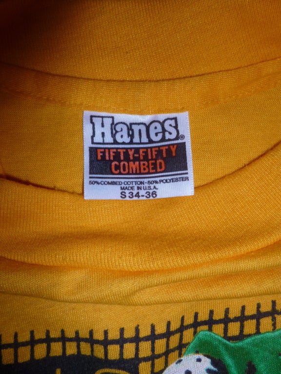 Vintage 1980s Yello Solid Pleasure Tee Shirt For Sale 1