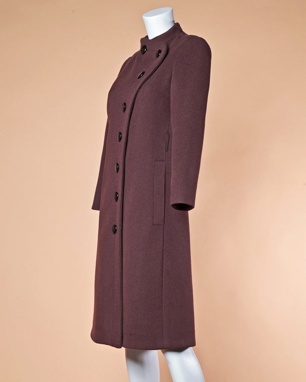 Women's Pierre Cardin Vintage Iconic 1960's Asymmetric Wool Coat