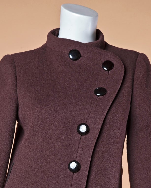 Pierre Cardin Vintage Iconic 1960's Asymmetric Wool Coat 1