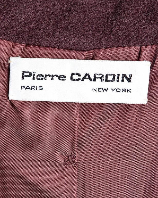 Pierre Cardin Vintage Iconic 1960's Asymmetric Wool Coat 2