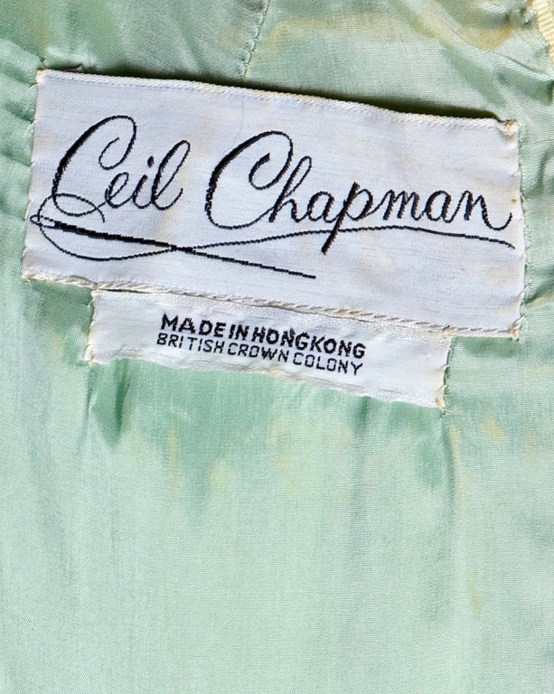 Ceil Chapman Vintage Metallic Brocade Dress + Pants 2-Piece Set 2