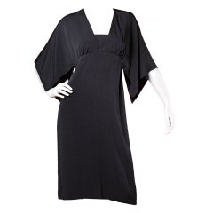 Adele Simpson Vintage Negro Vestido Imperio Manga Kimono