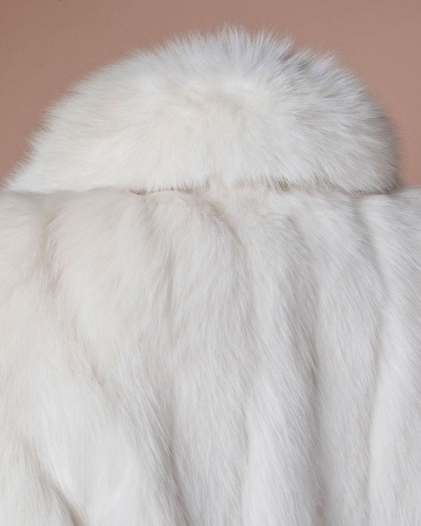 Women's Pristine Finland Arctic Fox Fur Coat in Bright White