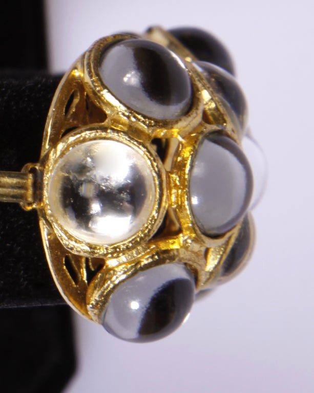 Women's Alice Caviness Vintage 1940's Glass Cabochon Gold Tone Bracelet