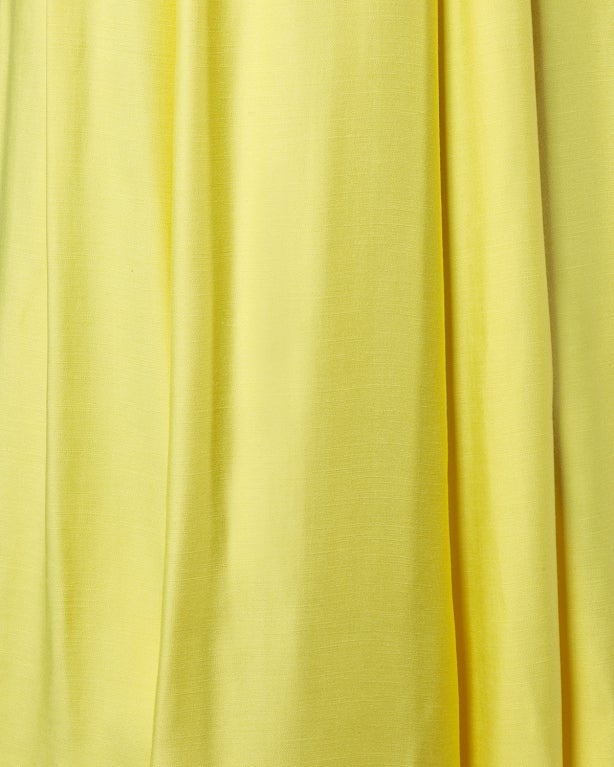 Emma Domb Vintage 1960's Lemon Yellow Maxi Dress Gown 1