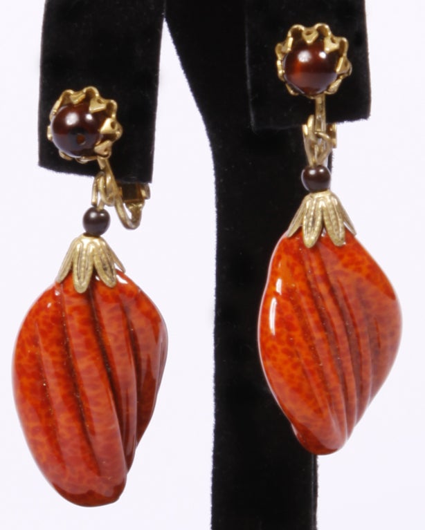 Vintage Miriam Haskell Drop Clip Earrings