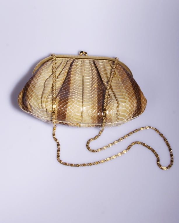 Judith Leiber Python Snakeskin Clutch Bag 5