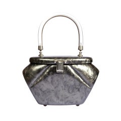 Vintage 1950's Marbled Celluloid Lucite Box Purse Bag