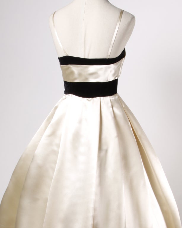 1940s Silk Satin Evening Dress with a Full Sweep 1