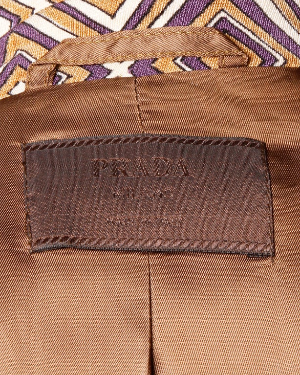 Fall 1996 Prada Suit- Printed Jacket + Pants Set Sz 38 2