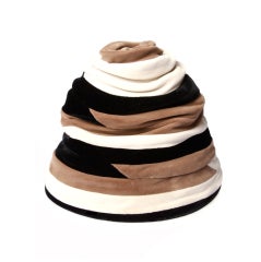 Vintage 1950's Lilly Daché Silk Velvet Hat with Original Hatbox