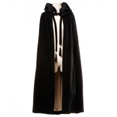 Vintage Edwardian Opera Cape Coat w Origami Silk Collar + Lining