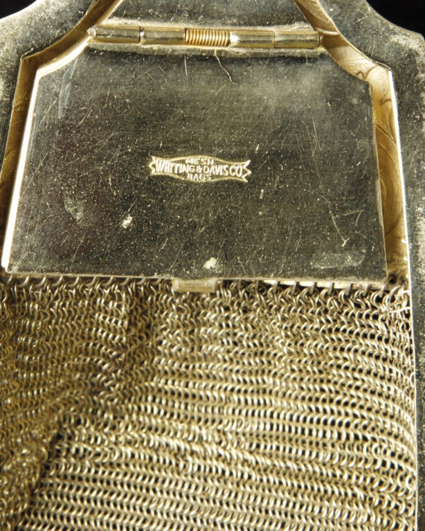 1920's Antique Vintage Whiting & Davis Mesh Purse Flapper Bag 2