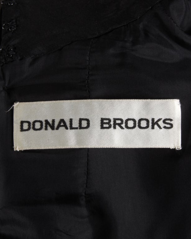 Women's Donald Brooks Custom Couture Vintage 1960's Silk Velvet Dress