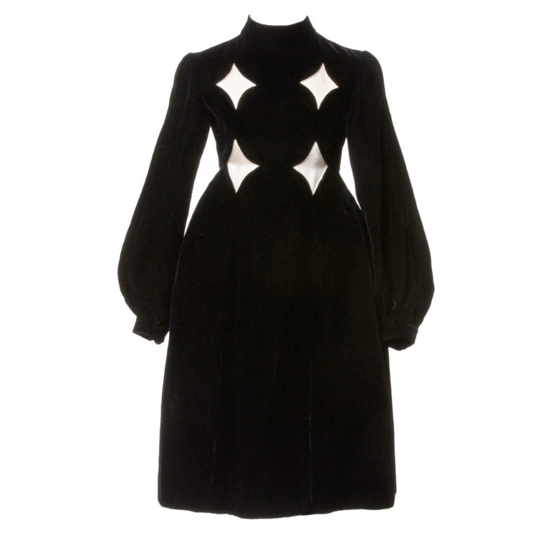 Donald Brooks Custom Couture Vintage 1960's Silk Velvet Dress