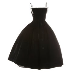 Vintage Suzy Perette 1950's New Look Black Velvet Party Dress