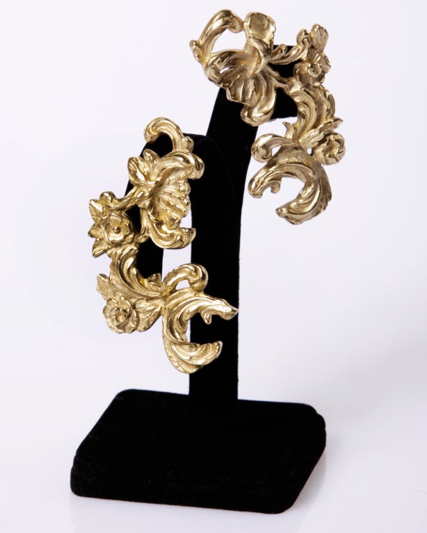 YSL Oversize Vintage Yves Saint St Laurent Gold HUGE! Earrings 1