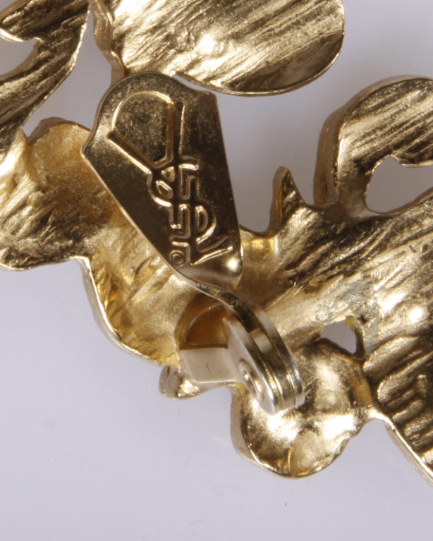 YSL Oversize Vintage Yves Saint St Laurent Gold HUGE! Earrings 2