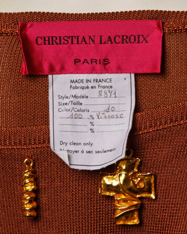 Christian Lacroix Vintage Heart + Cross Charm One-Piece Bodysuit 1