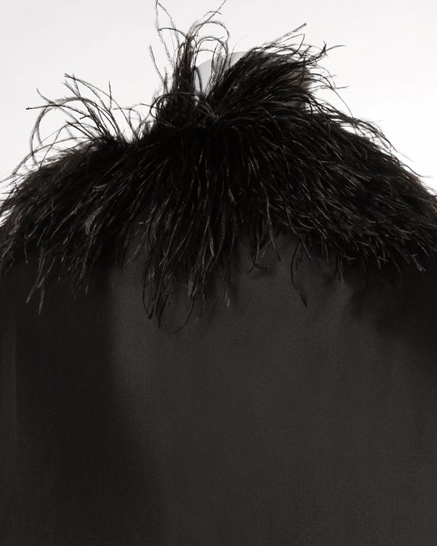 Women's Elizabeth Arden Vintage 1960's Silk Ostrich Feather Cape Coat