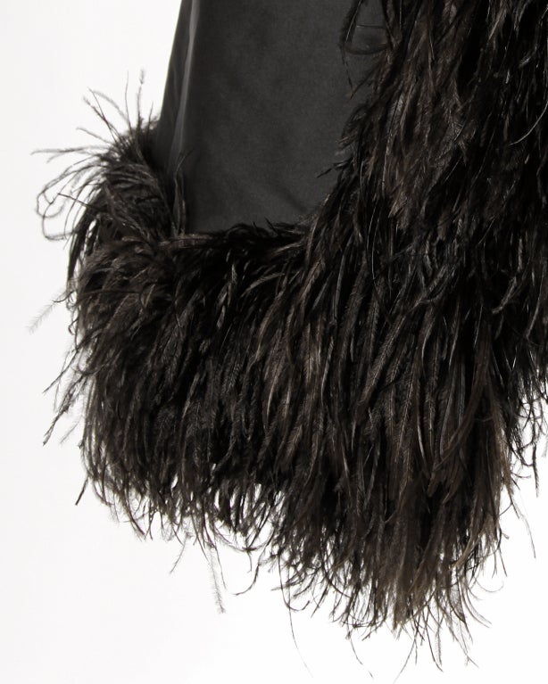 Elizabeth Arden Vintage 1960's Silk Ostrich Feather Cape Coat 1