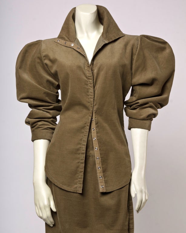 Women's Norma Kamali Vintage 1980s Avant Garde Top and Skirt Suit Set