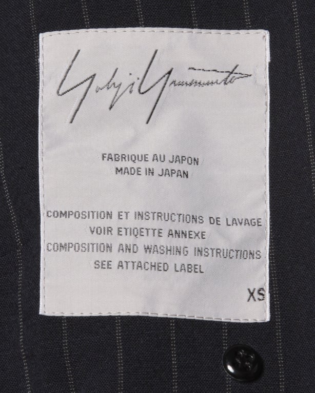 Yohji Yamamoto Pin Stripe Double Breasted Blazer Jacket at 1stDibs