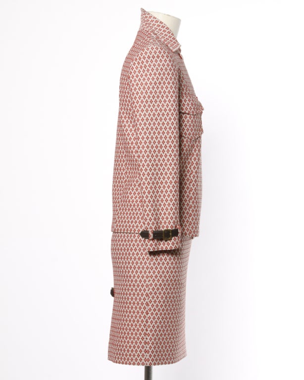 Women's Miu Miu 1996 Iconic Geometric Print Vintage Jacket + Skirt Suit