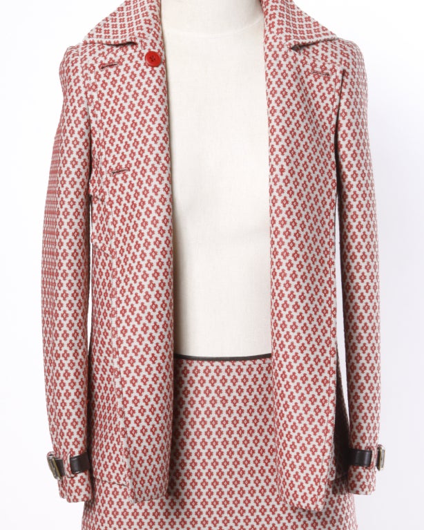 Miu Miu 1996 Iconic Geometric Print Vintage Jacket + Skirt Suit 2
