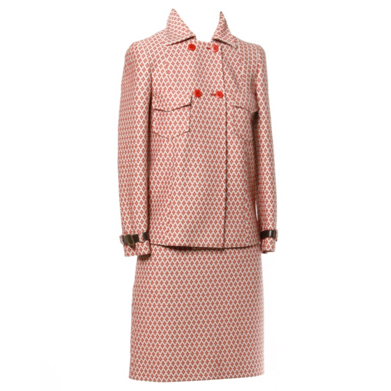 Miu Miu 1996 Iconic Geometric Print Vintage Jacket + Skirt Suit