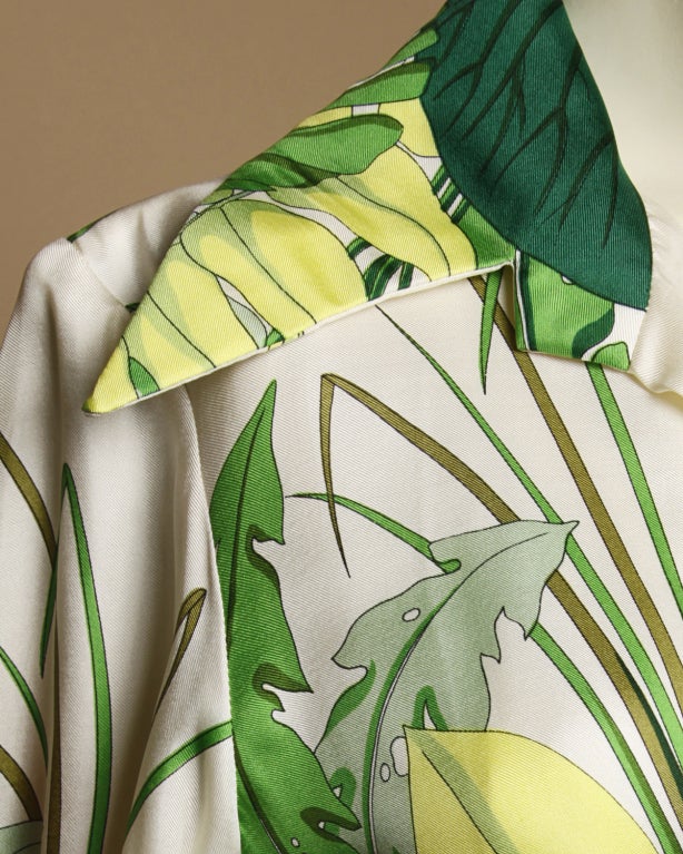 Vintage 1960's Kiki Hart Silk Tropical Botanical Print Dress at 1stDibs ...