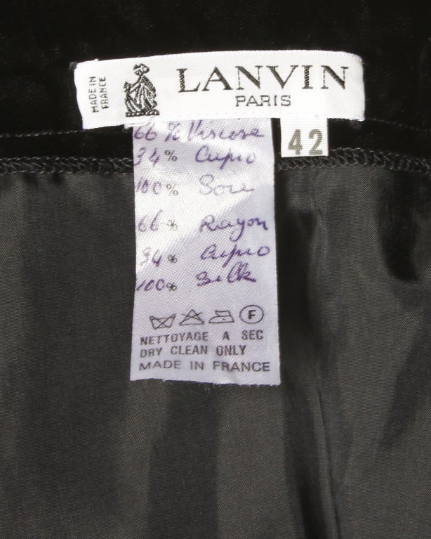 Lanvin Custom Label Black Velvet Skirt w/ Silk Chiffon Train 1